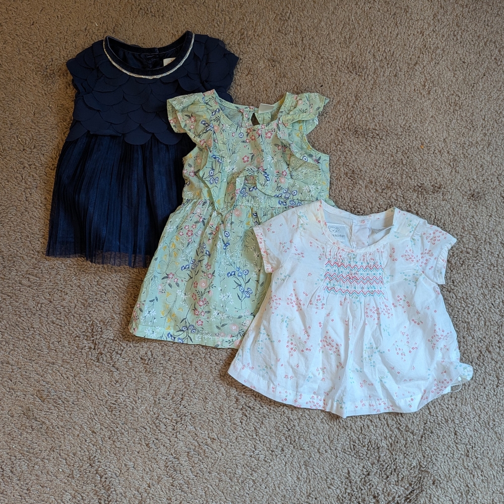 Three Summer Dresses Size 0-3 Months